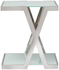 Delia White Square End Table