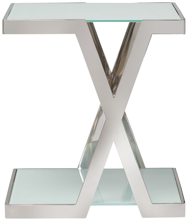 Delia White Square End Table