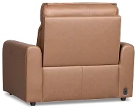 Edison Dark Brown Lthr/vinyl Power Recliner With Power Headrest