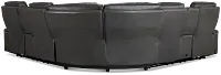 Nova Dark Gray Lthr/vinyl Medium 2-arm Triple Power Massage Sectional