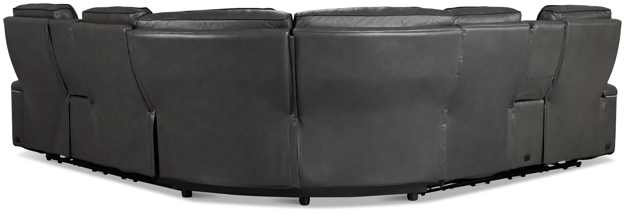 Nova Dark Gray Lthr/vinyl Medium 2-arm Triple Power Massage Sectional Nova Dark Gray Lthr/vinyl Medium 2-arm Triple Power Massage Sectional