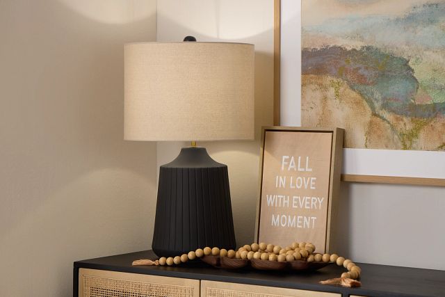 Oswin Black Ceramic Table Lamp