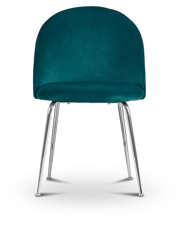 Capri Dark Teal Upholstered Side Chair W/ Chrome Legs (3)