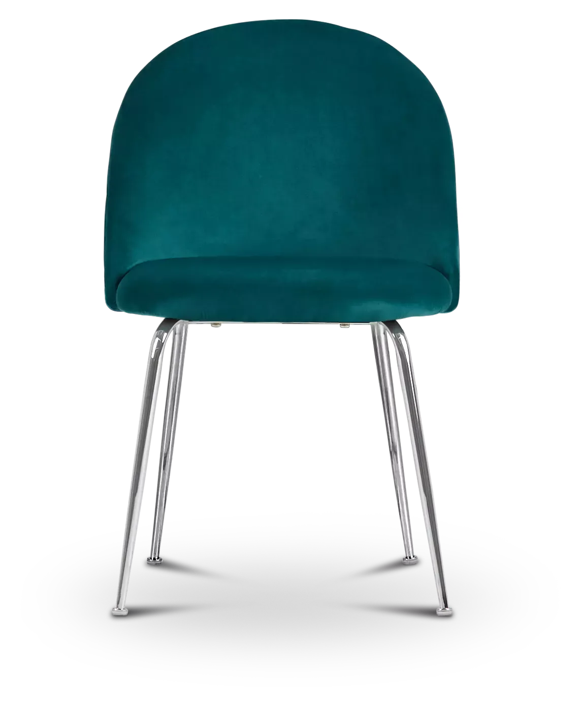 Capri Dark Teal Velvet Upholstered Side Chair W/ Chrome Legs