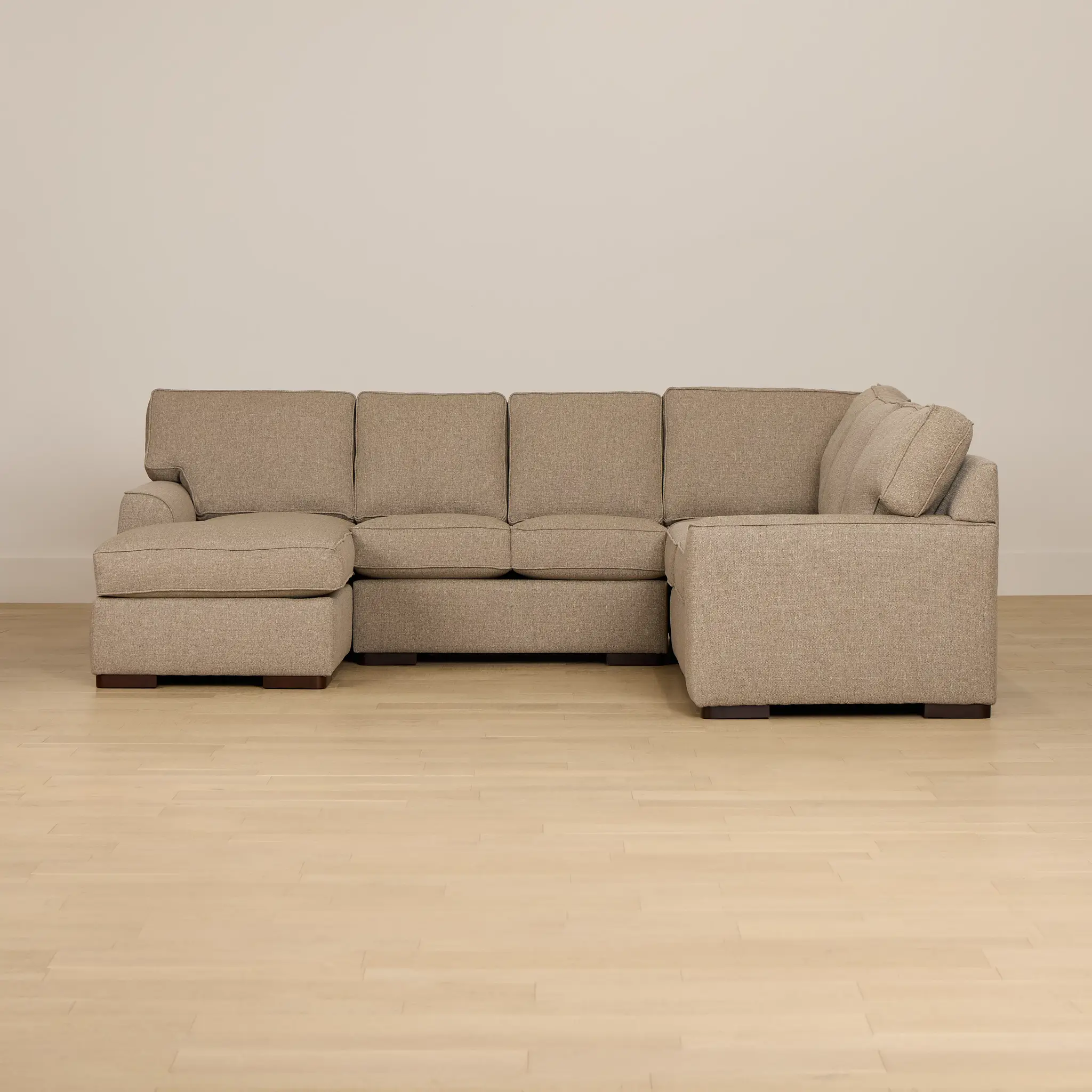 Sinclair Brown Fabric Medium Left Chaise Sectional Sinclair Brown Fabric Medium Left Chaise Sectional