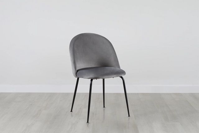 Capri Gray Upholstered Side Chair W/ Black Legs (0)