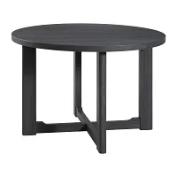 Gareth Dark Gray Round Table & 4 Upholstered Chairs
