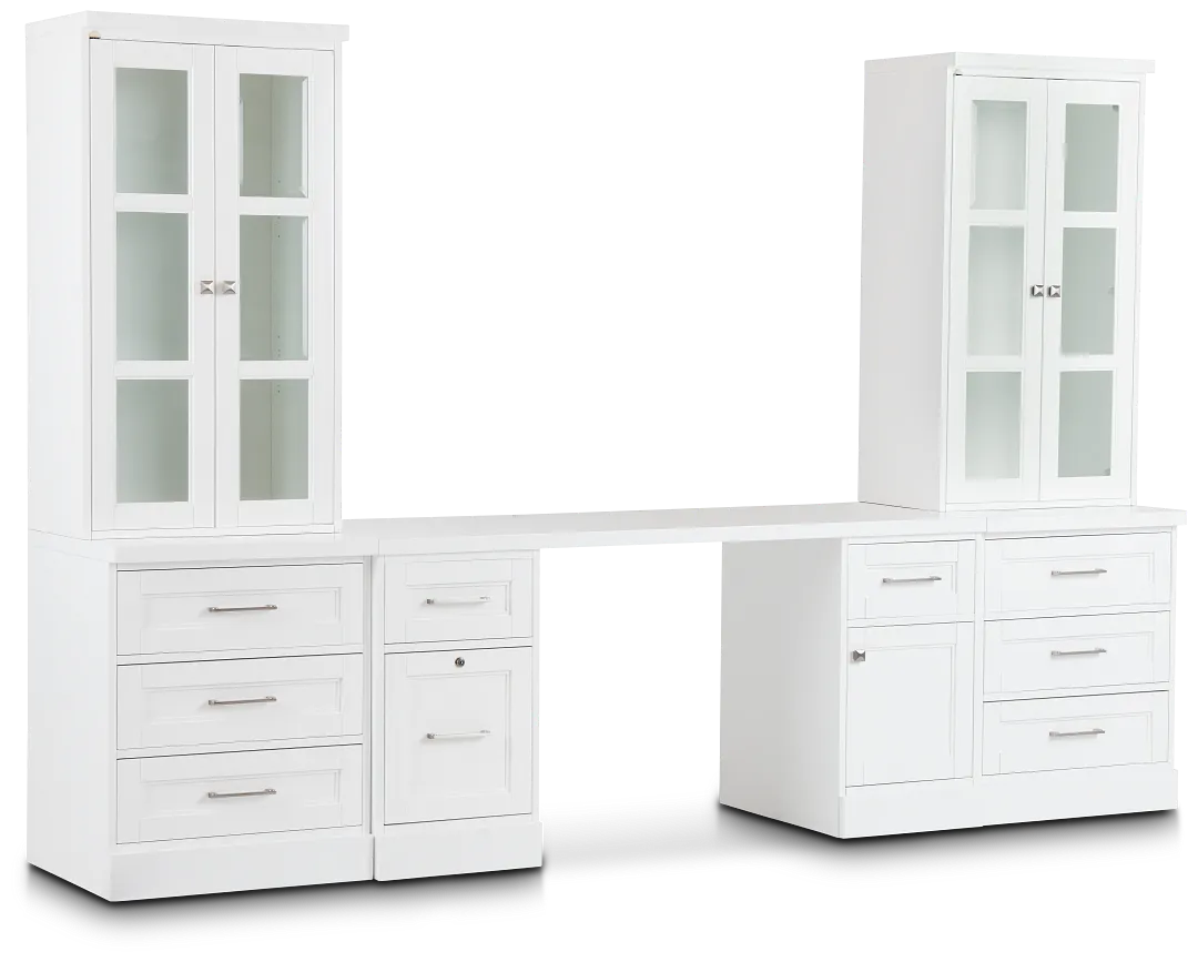 Newport White Drawer Wall Desk