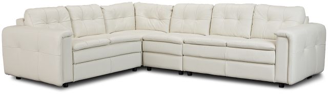 Rowan Light Beige Leather Medium Two-arm Sectional