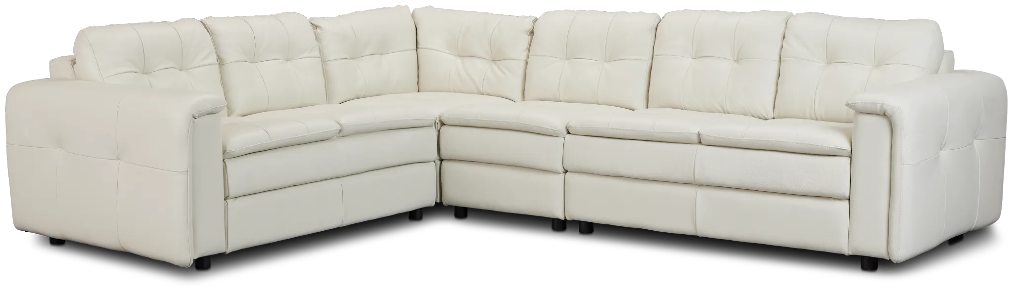 Rowan Light Beige Leather Medium Two-arm Sectional
