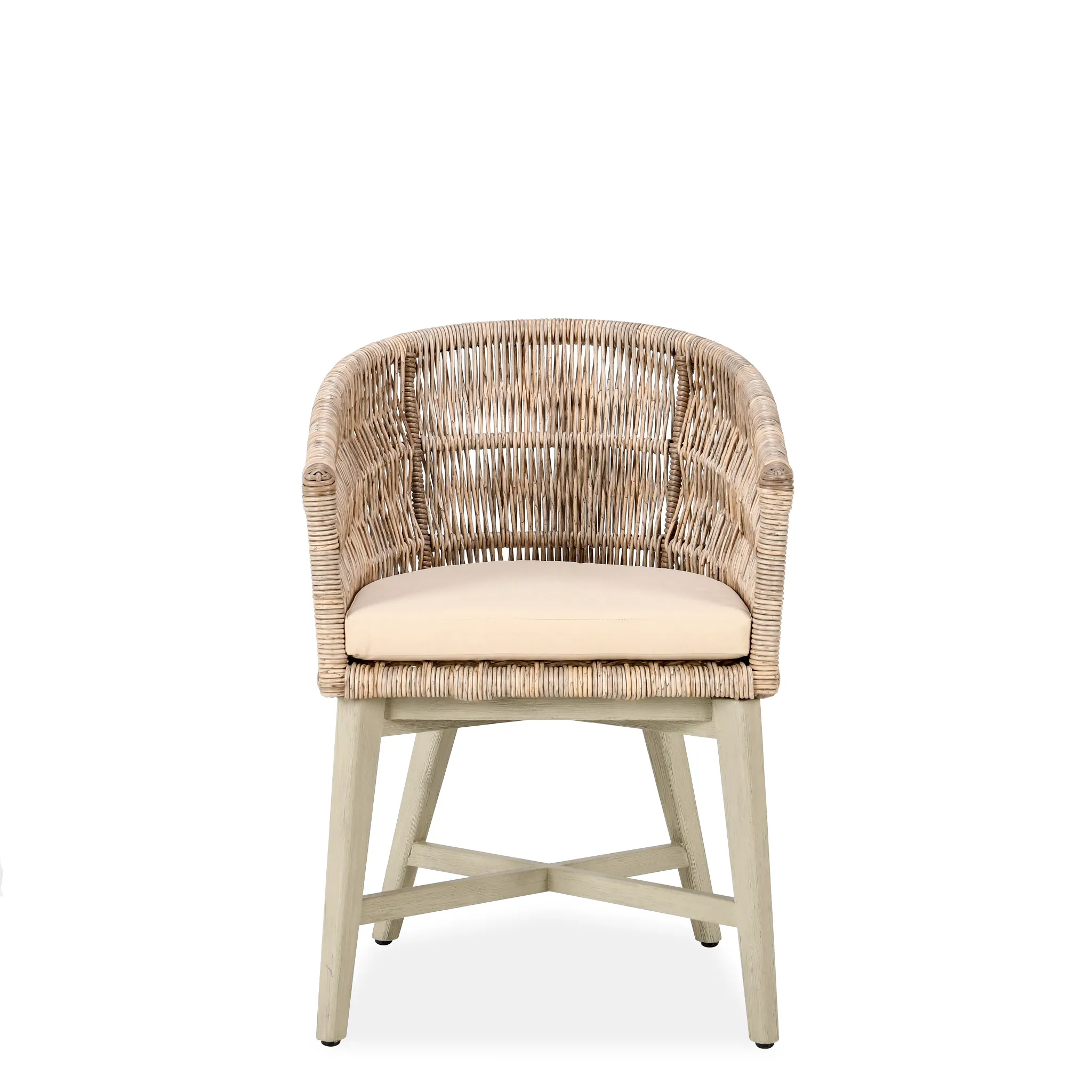 Trees Light Tone Woven Cushioned Arm Chair