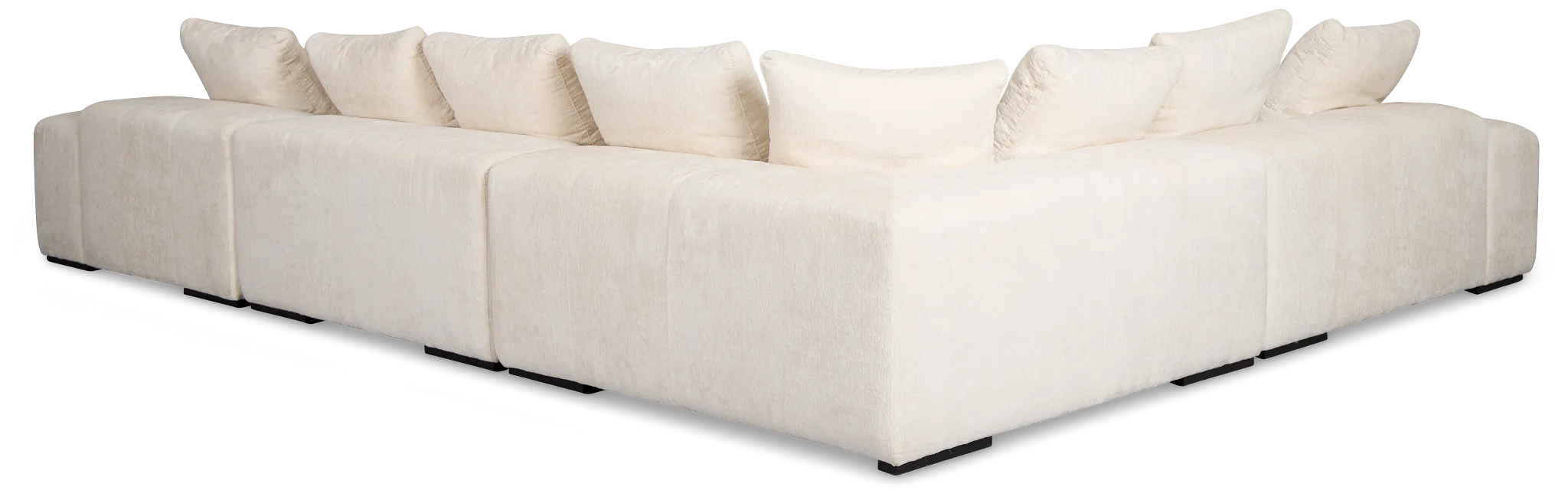 Skylar White Fabric Medium Right Chaise Sectional