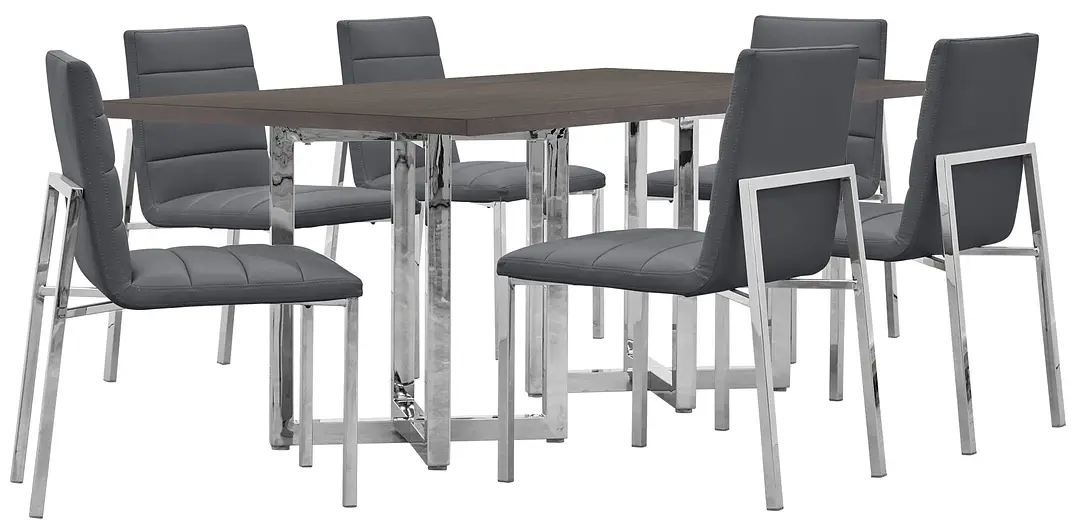 Amalfi Gray Wood Rectangular Table & 4 Upholstered Chairs Amalfi Gray Wood Rectangular Table & 4 Upholstered Chairs