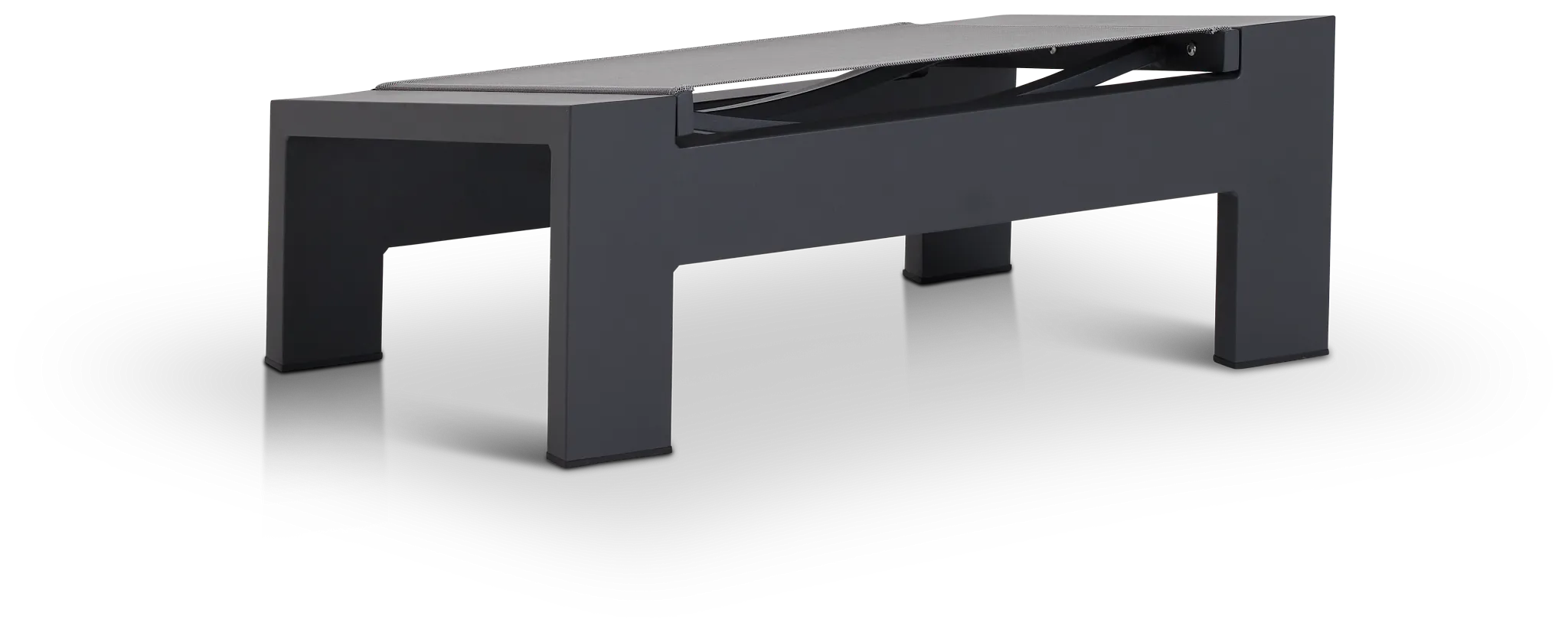 Linear Dark Gray Ledge Pool Ottoman