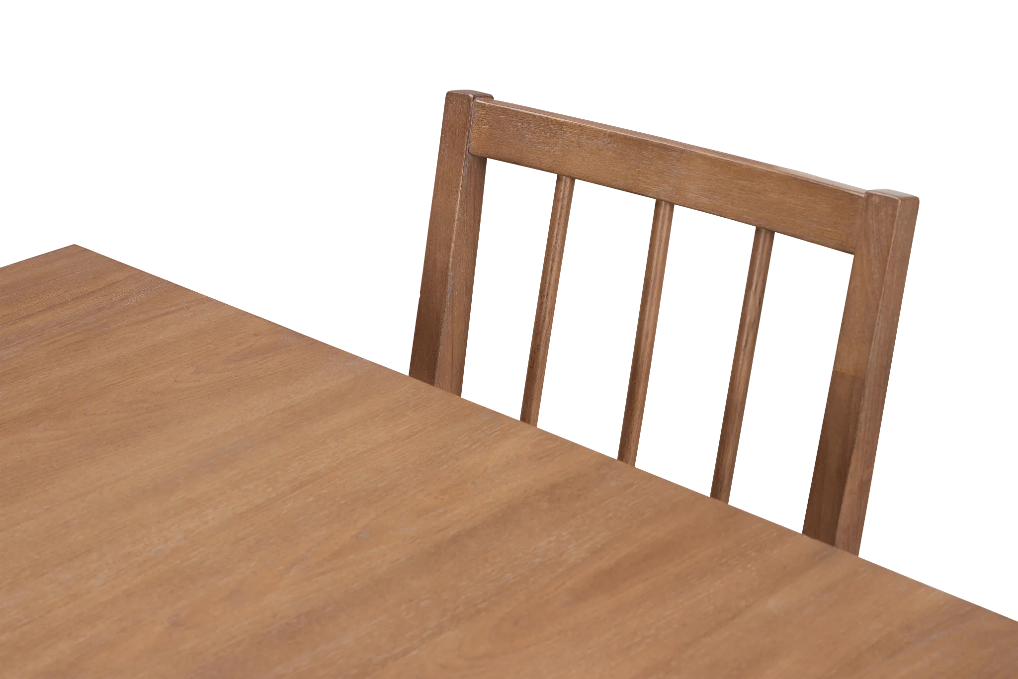 Provo Mid Tone Rect Table, 4 White Chairs & Bench