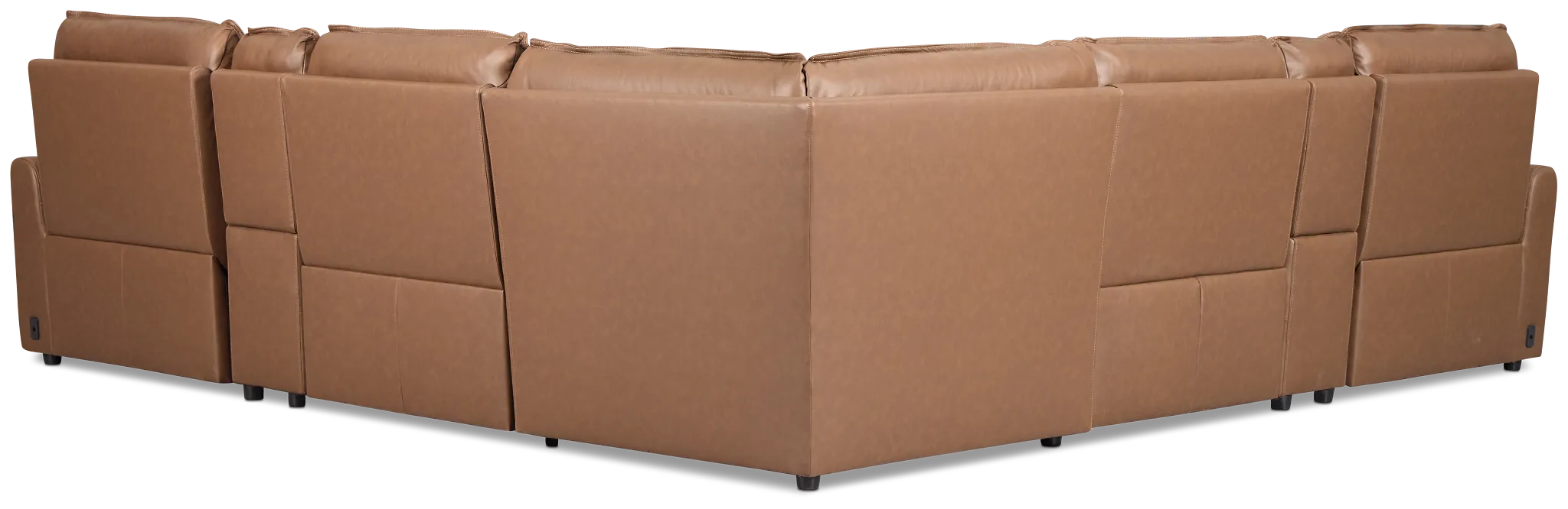 Edison Dark Brown Lthr/vinyl Large Triple Power Reclining Two-arm Sectional