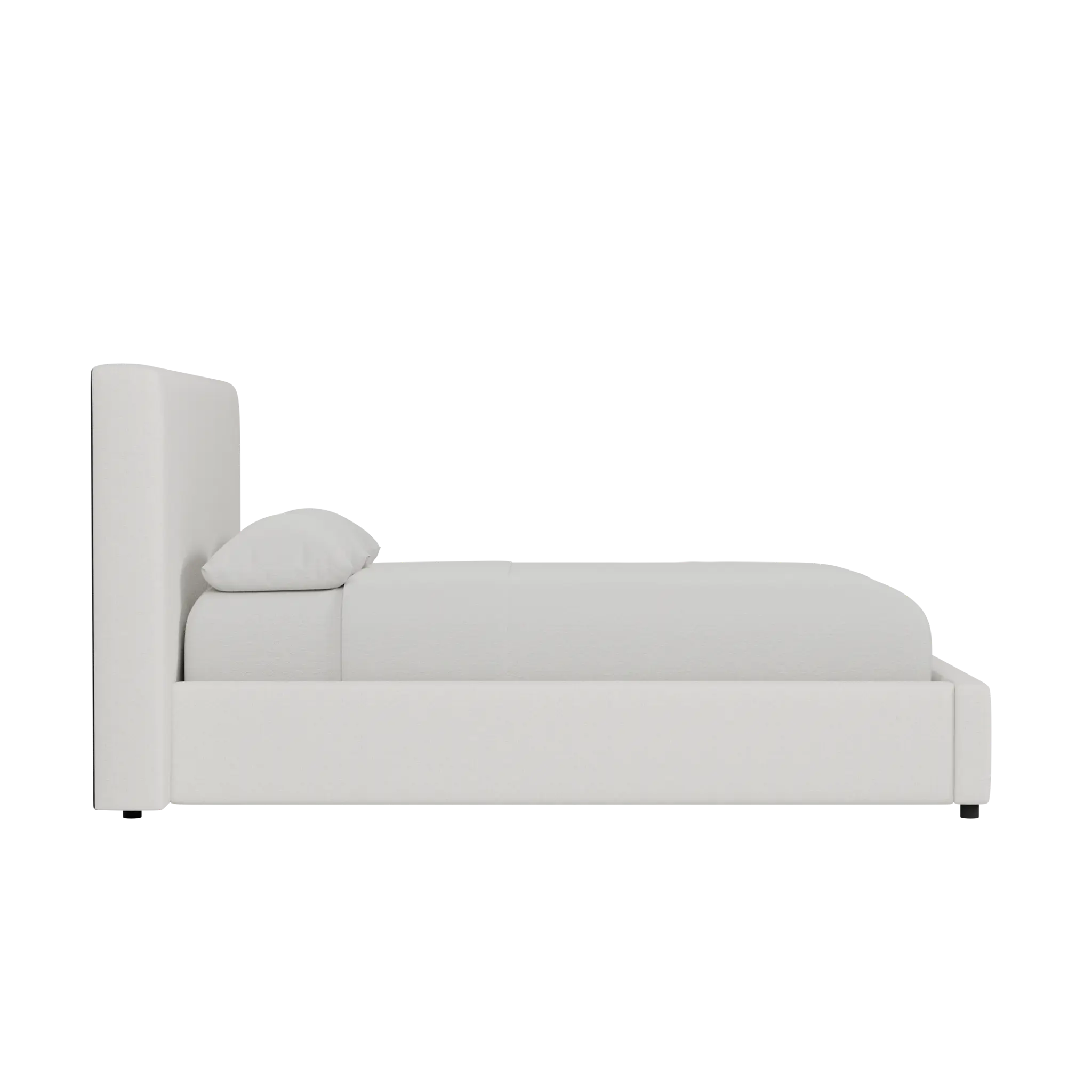 Grayton Natural Beauty Beige 44" Upholstered Platform Bed Grayton Natural Beauty Beige 44" Upholstered Platform Bed