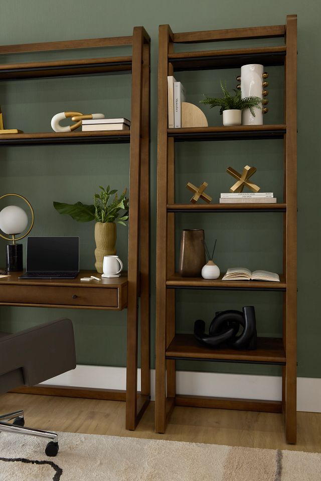 Rockford Light Tone Bookcase Wall Desk