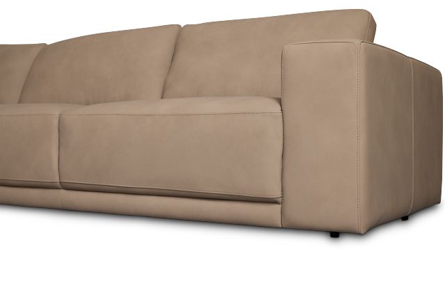 Kellan Taupe Leather Large Left Chaise Sectional