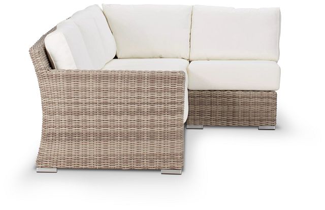 Raleigh White Left 4-piece Modular Sectional