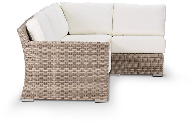 Raleigh White Left 4-piece Modular Sectional