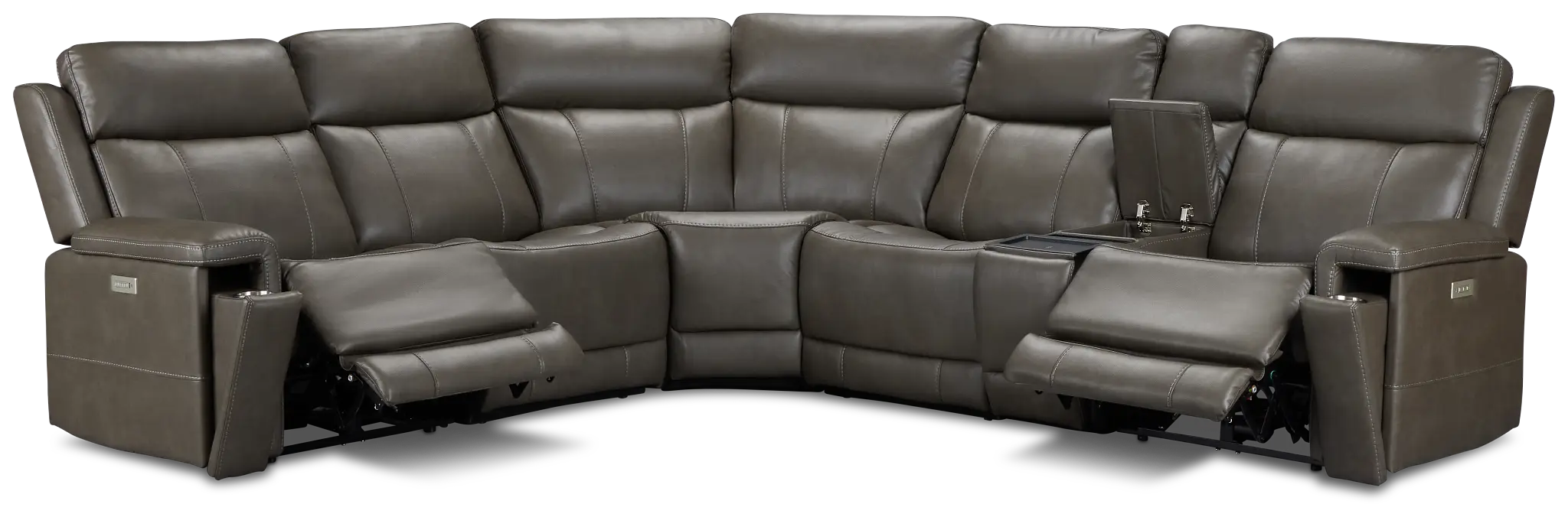 Jayden Gray Micro Medium Dual Power 2-arm Reclining Sectional Jayden Gray Micro Medium Dual Power 2-arm Reclining Sectional
