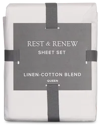 Rest & Renew Linen Blend White Sheet Set