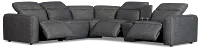 Ryland Dark Gray Fabric Medium Triple Power 2-arm Sectional