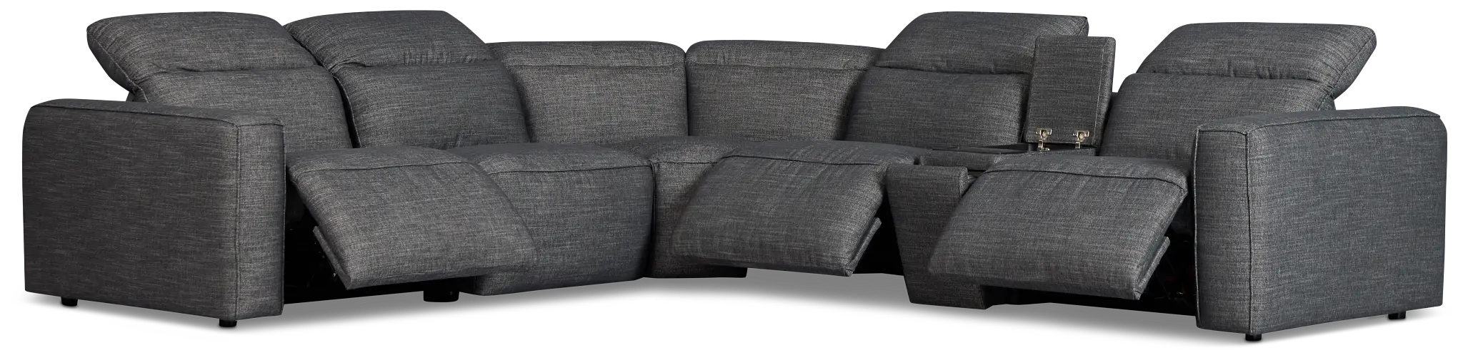 Ryland Dark Gray Fabric Medium Triple Power 2-arm Sectional Ryland Dark Gray Fabric Medium Triple Power 2-arm Sectional