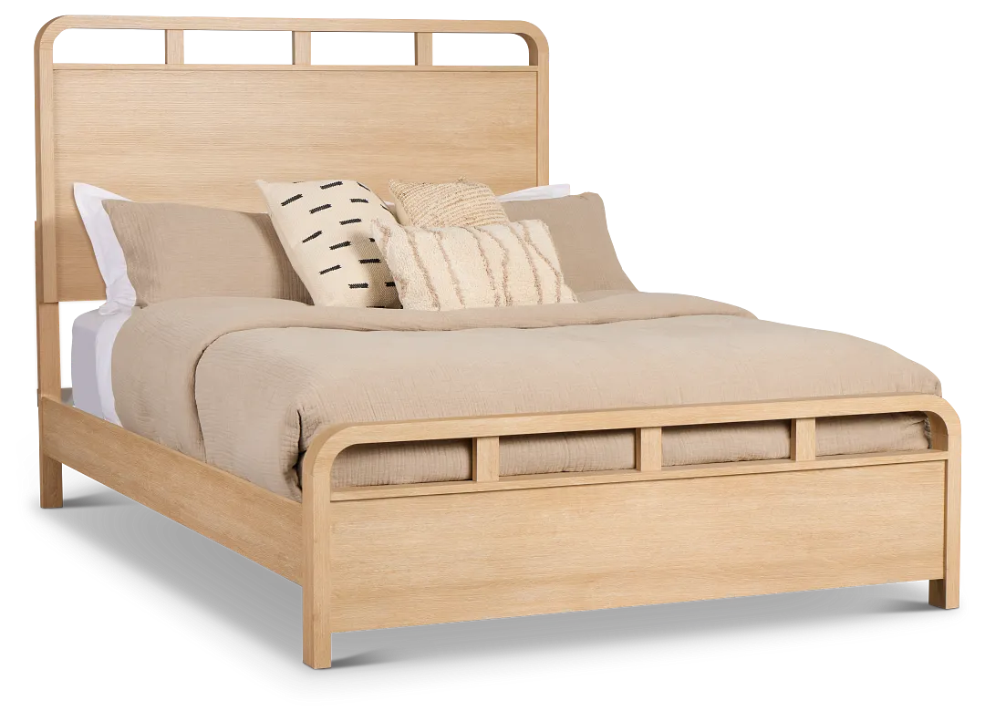 Lyndie Light Tone Panel Bed