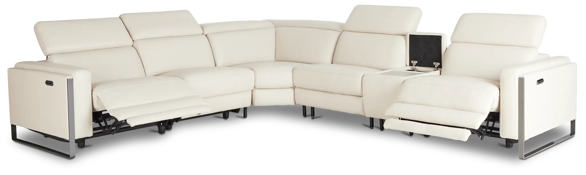 Atlas Taupe Lthr/vinyl Medium Dual Power 2-arm Reclining Sectional Atlas Taupe Lthr/vinyl Medium Dual Power 2-arm Reclining Sectional