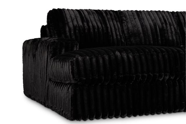 Teddy Black Fabric Left Chaise Sectional