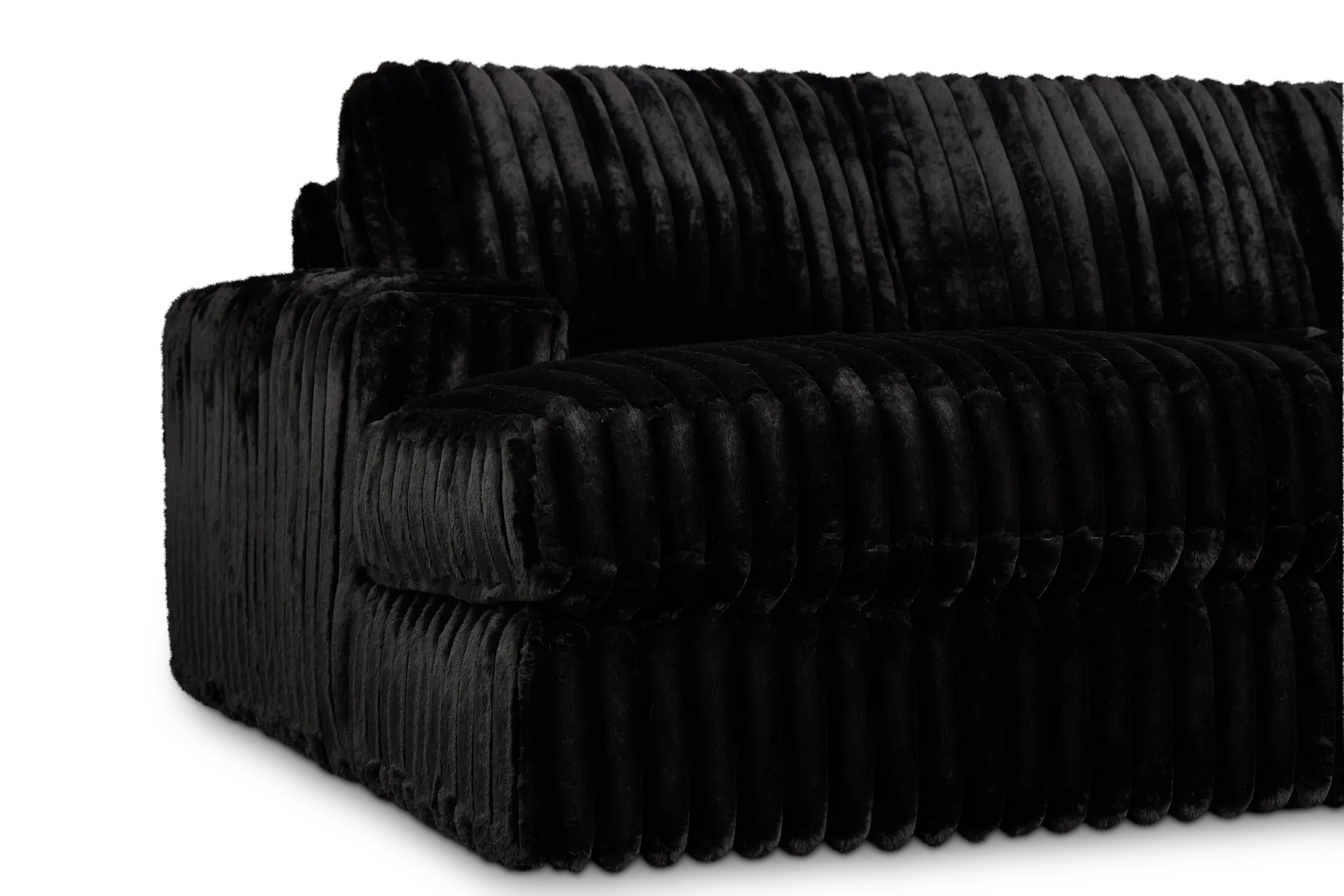 Teddy Black Fabric Left Chaise Sectional Teddy Black Fabric Left Chaise Sectional