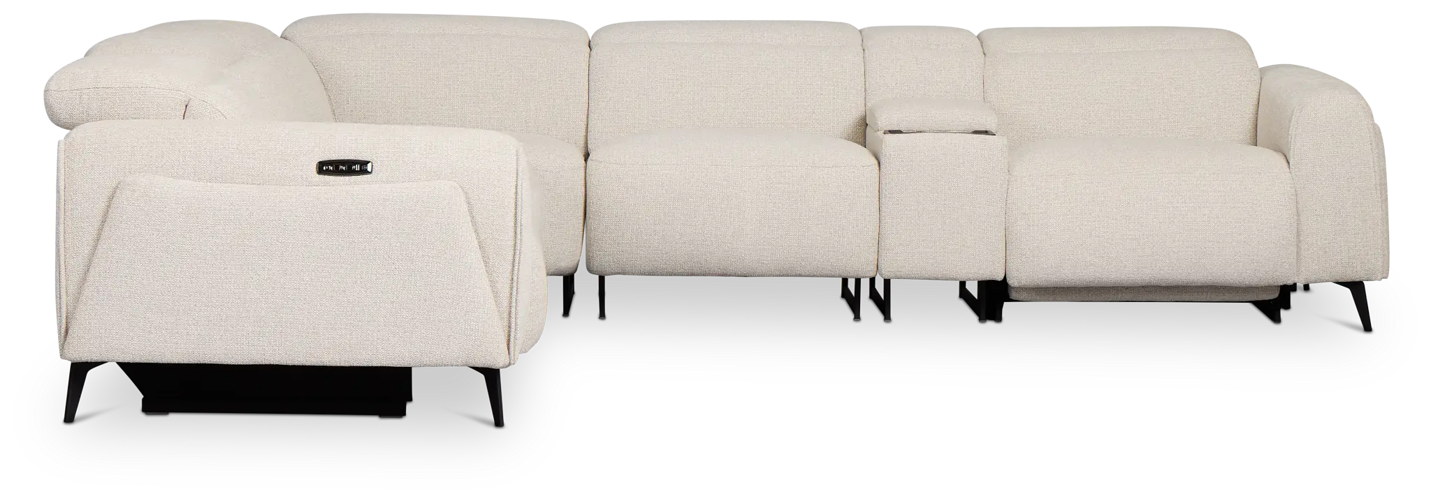 Reyna Light Beige Fabric Medium Dual Power 2-arm Reclining Sectional Reyna Light Beige Fabric Medium Dual Power 2-arm Reclining Sectional