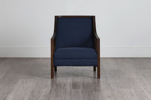 Hopkins Dark Blue Fabric Accent Chair