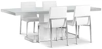 Miami White 94" Table & 4 Chairs