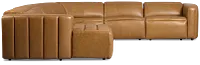 Jace Medium Brown Lthr/vinyl Small Dual Power Left Chaise Sectional