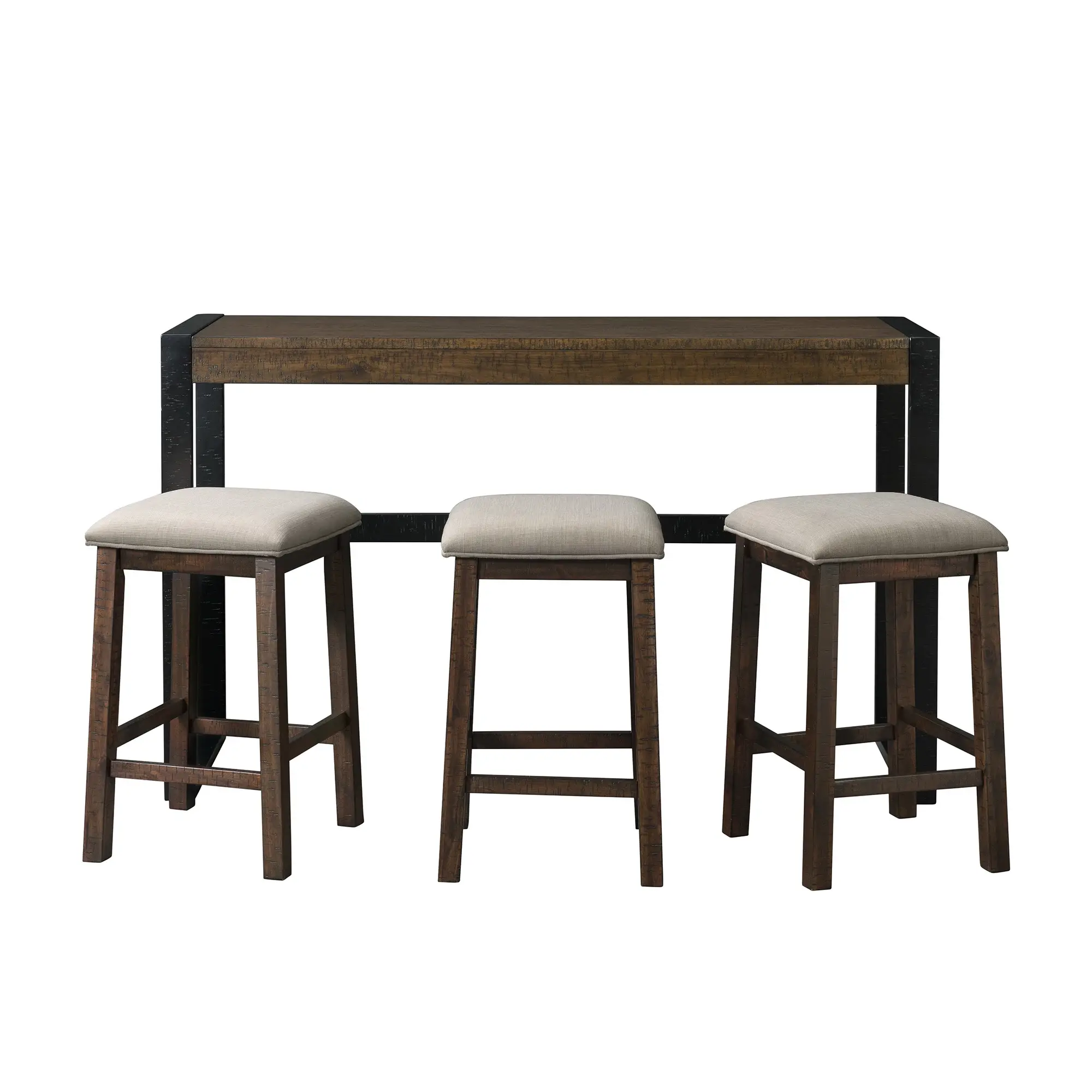 Tirian Dark Tone Sofa Table With 3 Stools Tirian Dark Tone Sofa Table With 3 Stools