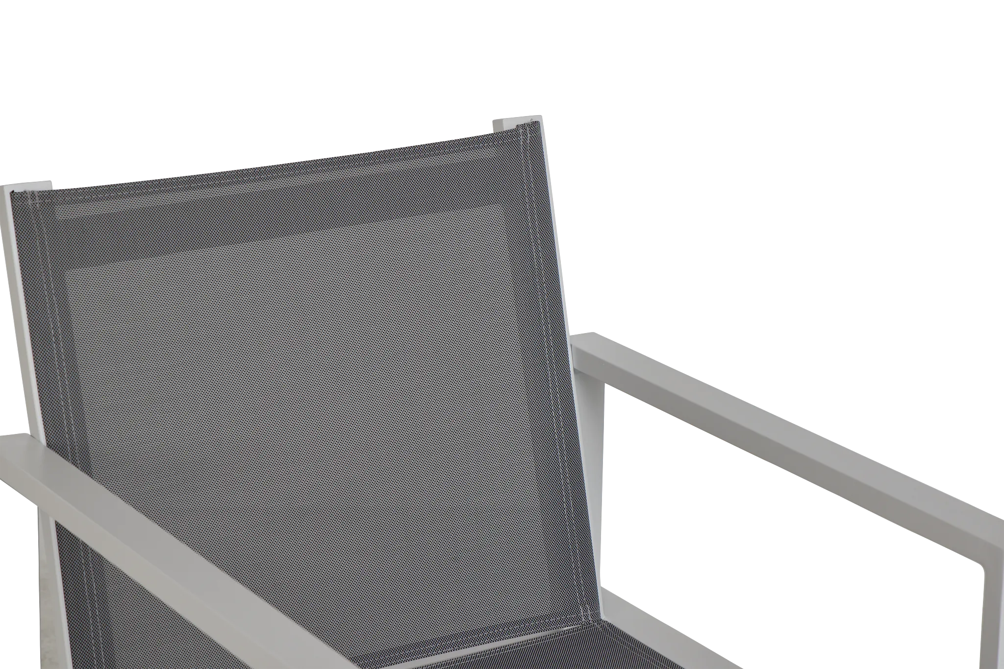 Linear2 White Aluminum Sling Arm Chair