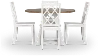 Edgartown Two-tone Round Table & 4 White Wood Chairs