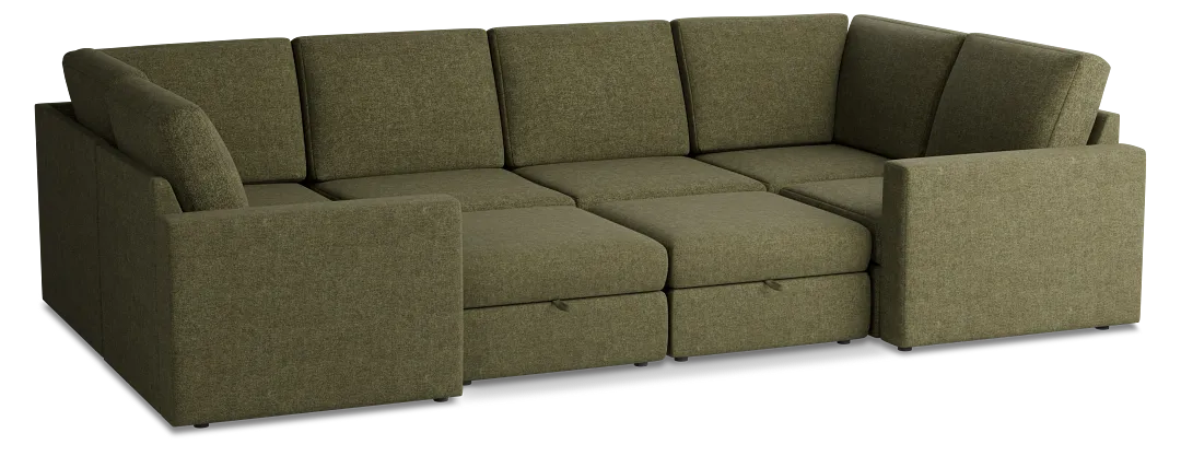 Citymod Green Fabric 8-piece Pit Sectional