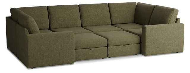 Citymod Green Fabric 8-piece Pit Sectional