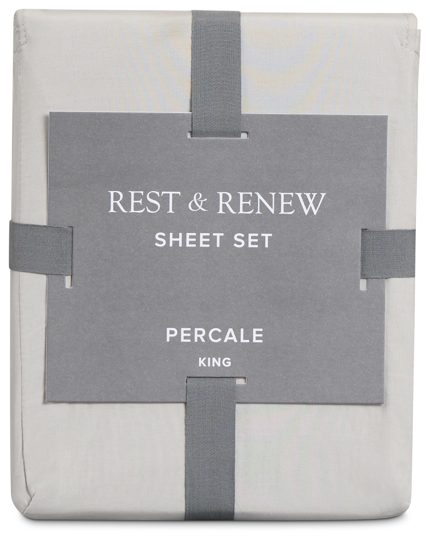 Rest & Renew Percale Cotton Gray 200 Thread Sheet Set