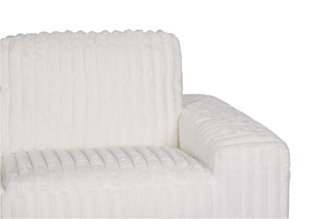 Teddy White Fabric Left Chaise Sectional