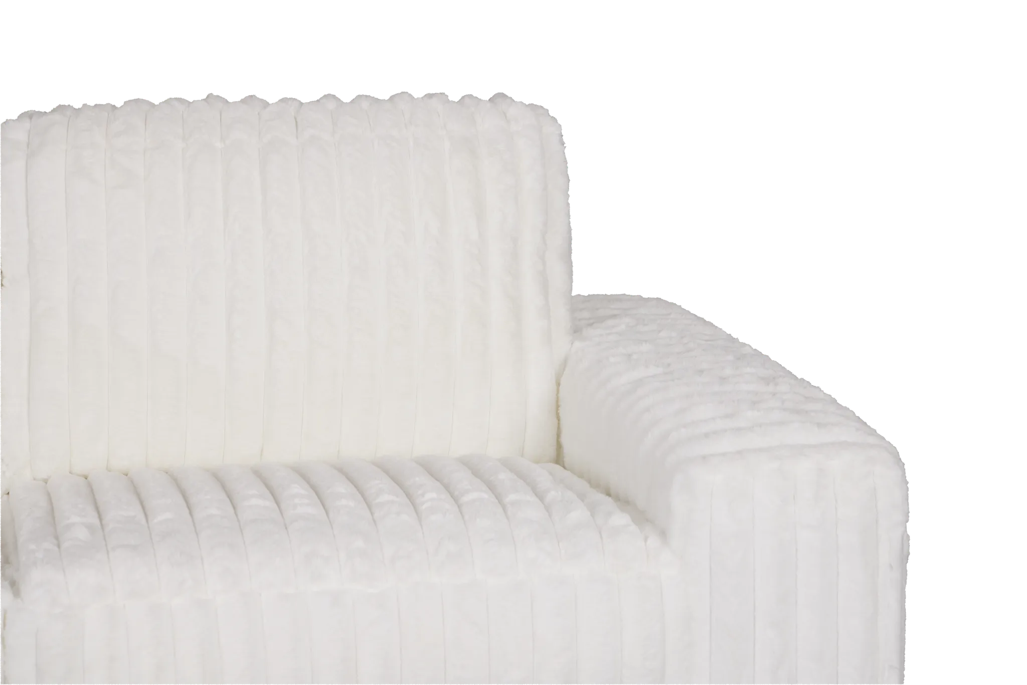 Teddy White Fabric Left Chaise Sectional