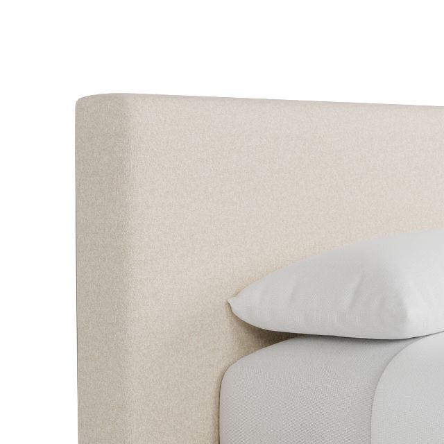 Grayton Merino Light Beige 44" Upholstered Platform Bed