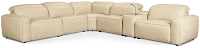 Tidal Beige Lthr/vinyl Medium Triple Power 2-arm Sectional