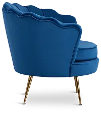 Lily Dark Blue Velvet Accent Chair