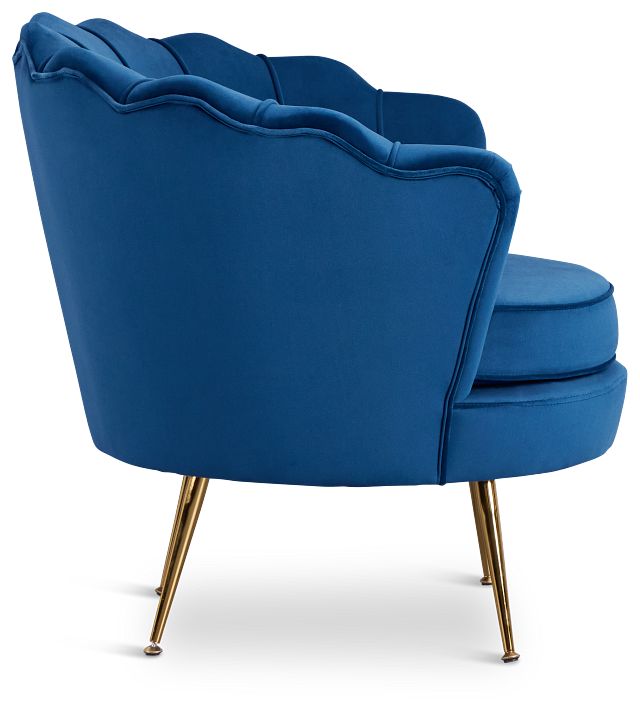 Lily Dark Blue Velvet Accent Chair