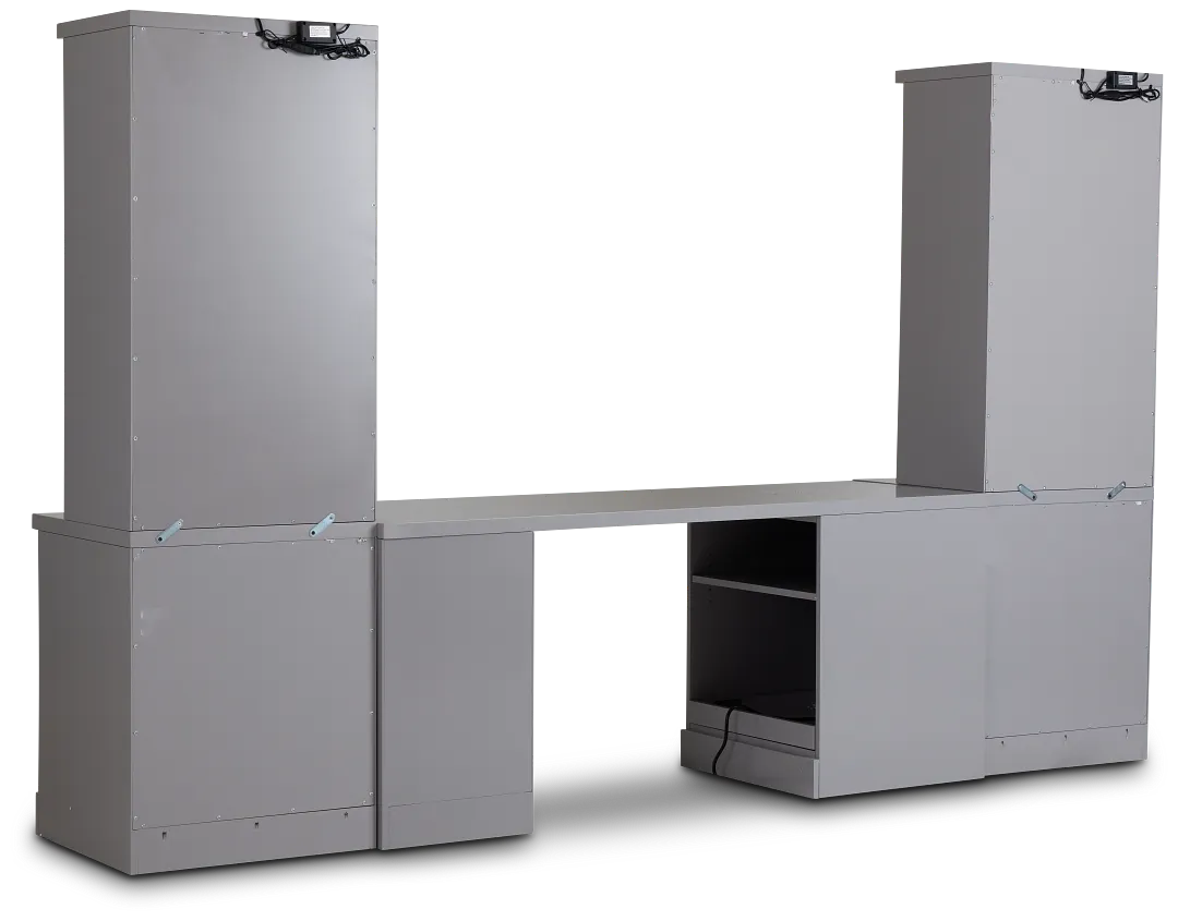 Newport Gray Small Peninsula Drawer Wall Desk